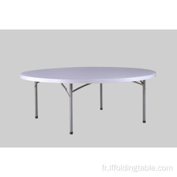 Table ronde pliante portable en plastique